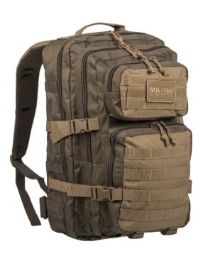Zaino Militare Assault MIL-TEC da 50 litri bicolore verde coyote