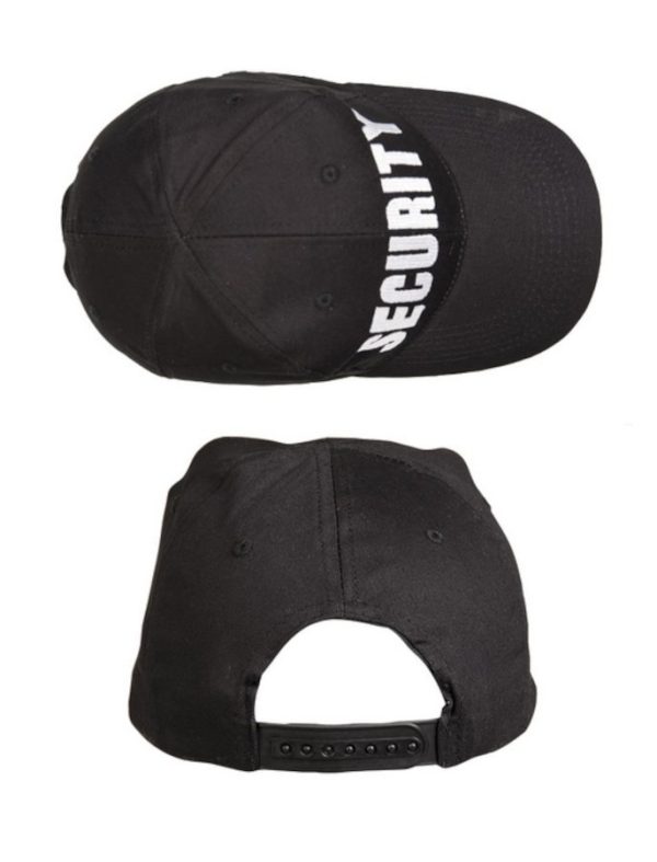 Cappello tipo baseball MIL-TEC nero con logo SECURITY