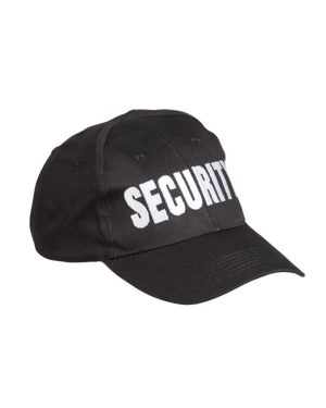 Cappello tipo baseball MIL-TEC nero con logo SECURITY