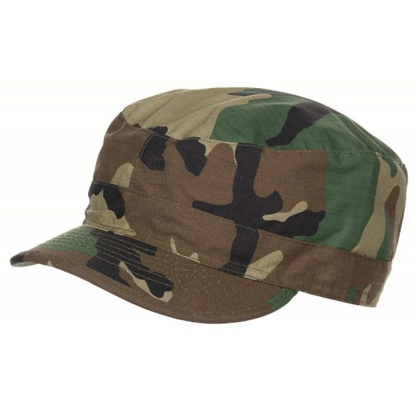 Berretto Militare BDU con visiera tonda MFH mimetico woodland