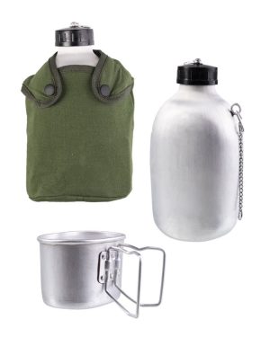 Borraccia militare francese  in alluminio con bicchiere
