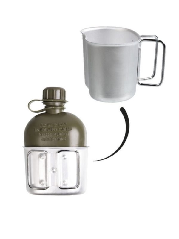 borraust-01 Borraccia militare austriaca pari a nuovo con gavettino