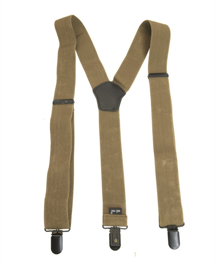Bretelle elastiche per pantaloni MIL-TEC di colore coyote tan