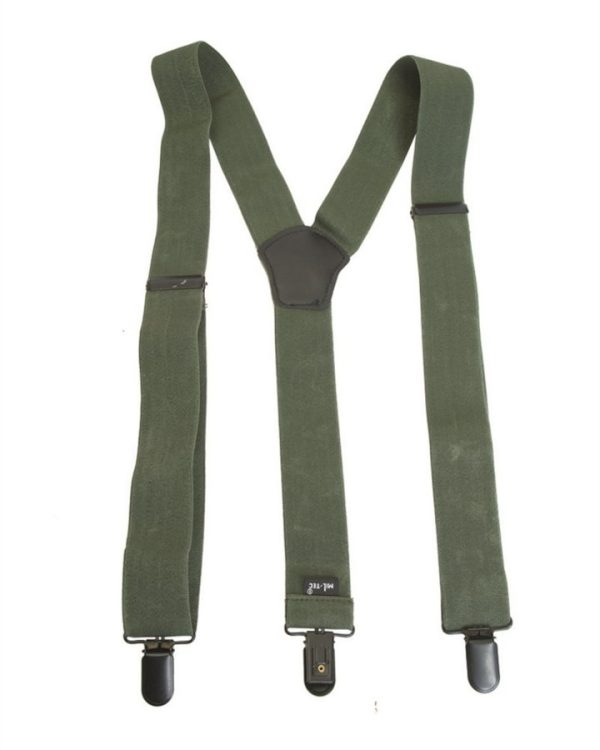 Bretelle elastiche per pantaloni MIL-TEC di colore verde