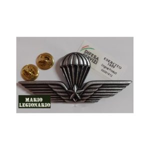 Brevetto Paracadutista Militare in metallo annerito morsetto