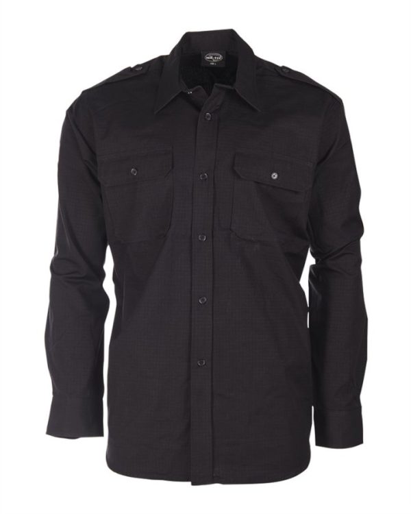 Camicia da servizio MIL-TEC in cotone rip stop nera