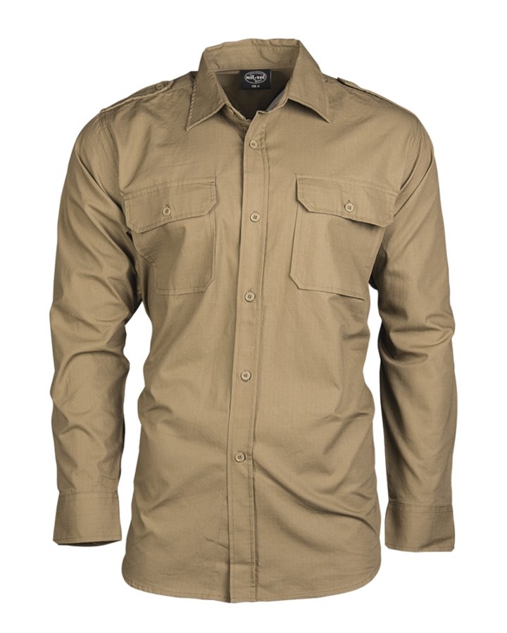 Camicia da servizio MIL-TEC in cotone rip stop coyote tan
