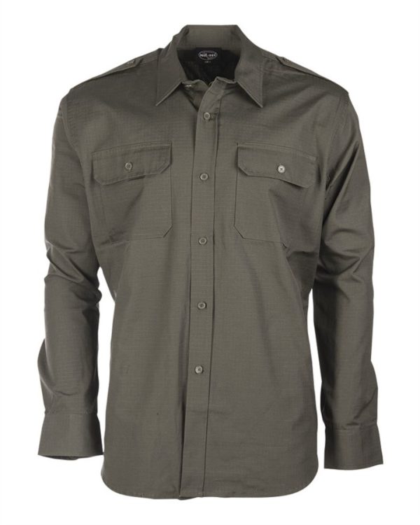 Camicia da servizio MIL-TEC in cotone rip stop verde