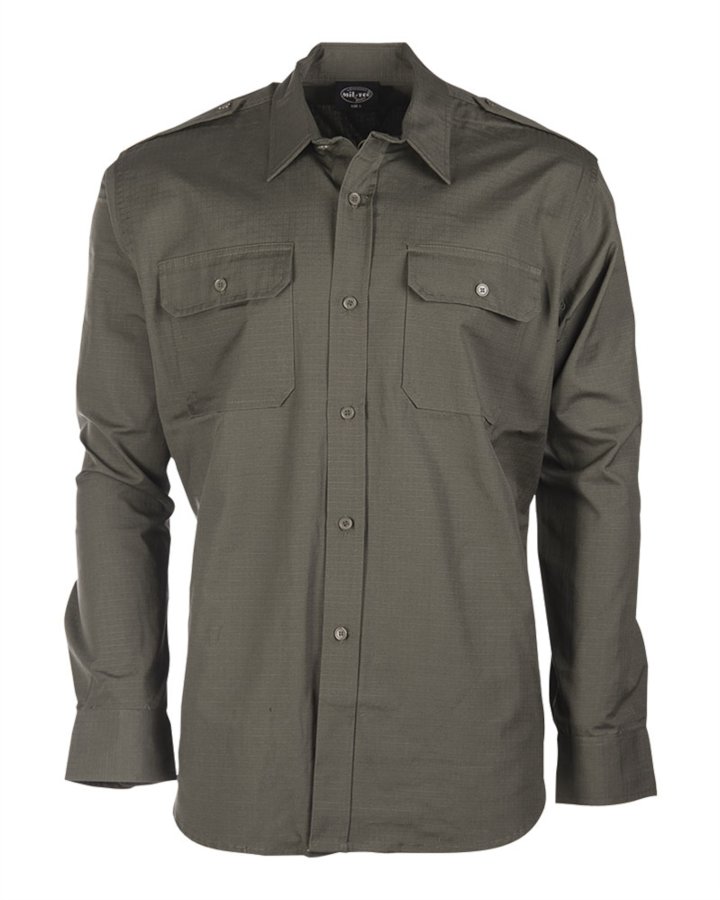 Camicia da servizio MIL-TEC in cotone rip stop verde