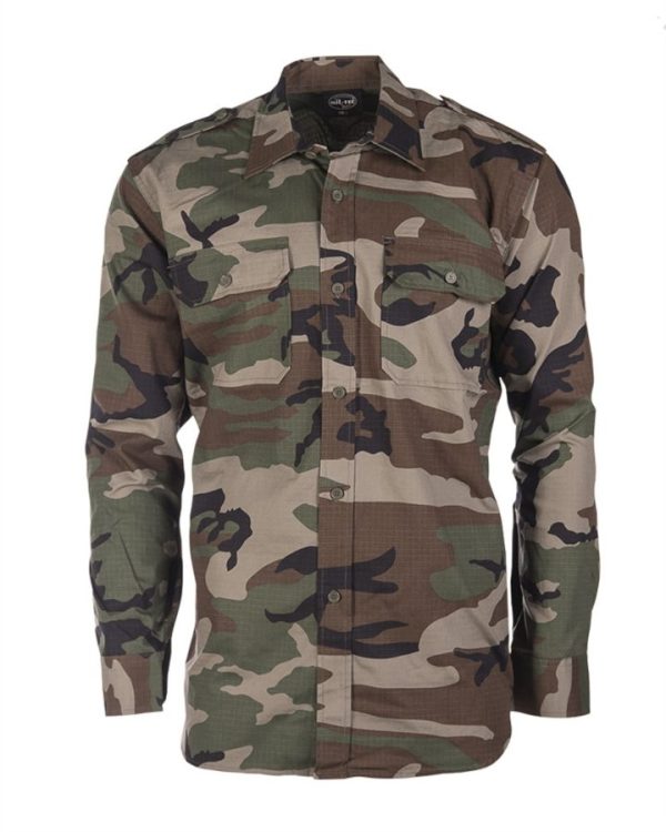 Camicia da servizio MIL-TEC in cotone rip stop woodland