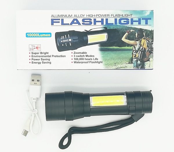 Torcia led multiuso ricaricabile con zoom