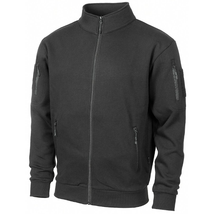 Felpa Tattica MFH con zip intera di colore nero