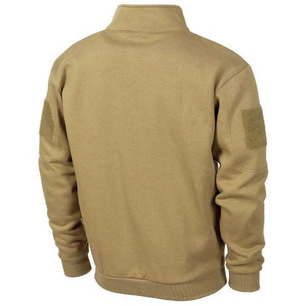 Felpa Tattica MFH con zip intera di colore coyote tan