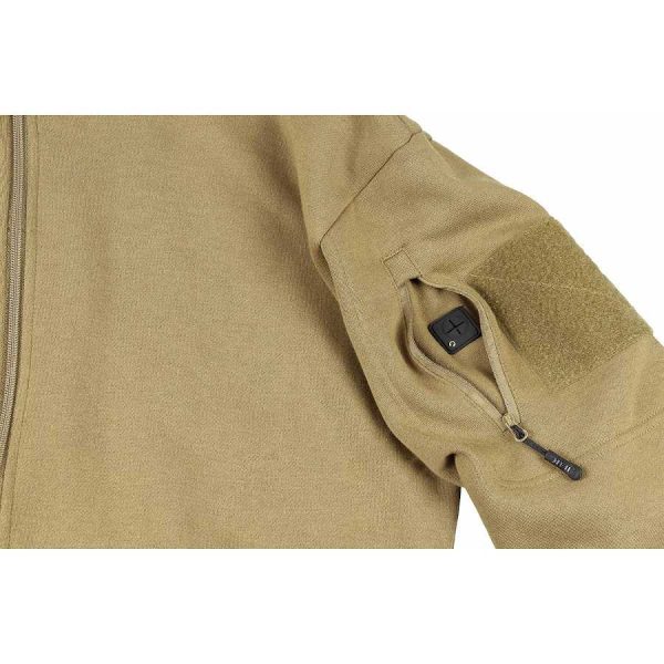 Felpa Tattica MFH con zip intera di colore coyote tan