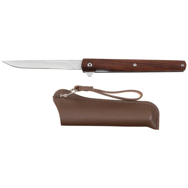 Coltello pieghevole Fox con manico in legno e lama sottile