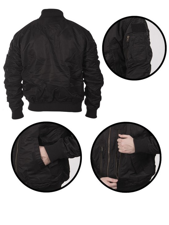 Fly Jacket Bomber Americano MIL-TEC di colore nero