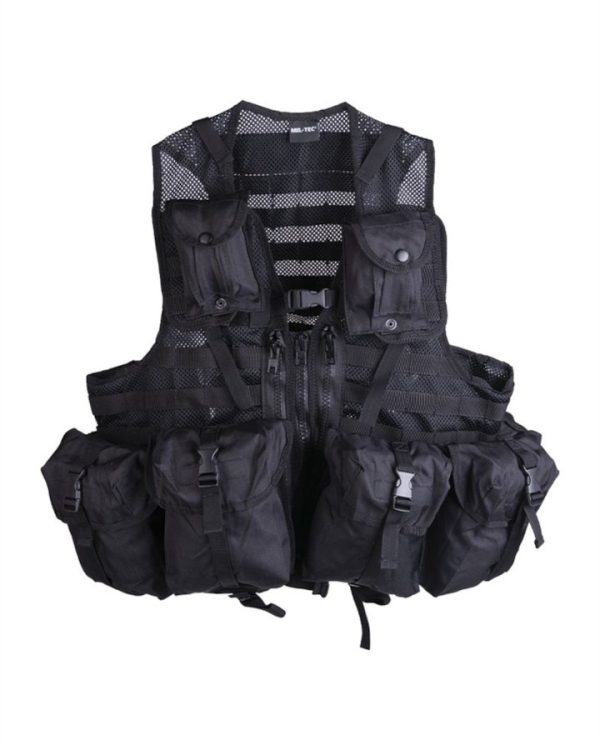 Gilet tattico MIL-TEC a 8 tasche removibili di colore nero