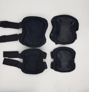 Set Ginocchiere gomitiere con protezioni in plastica nere