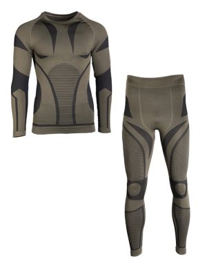 Completo intimo termico alta qualità di colore verde nero