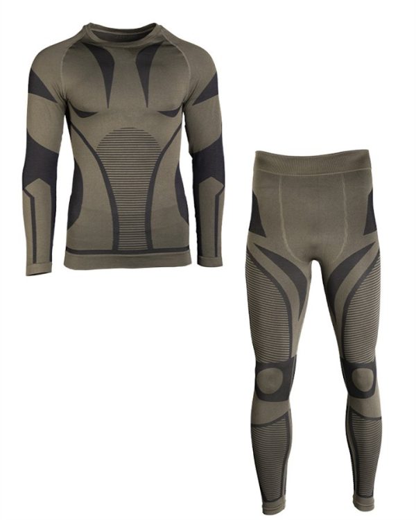 Completo intimo termico alta qualità di colore verde nero
