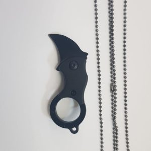 Mini coltellino karambit nero con catenella