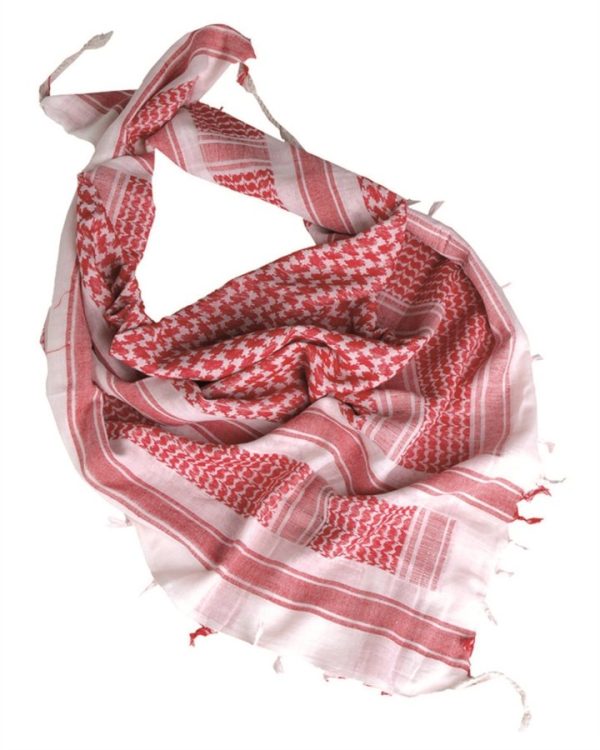 Sciarpa kefiah shemag militare MIL TEC di colore rosso/bianco