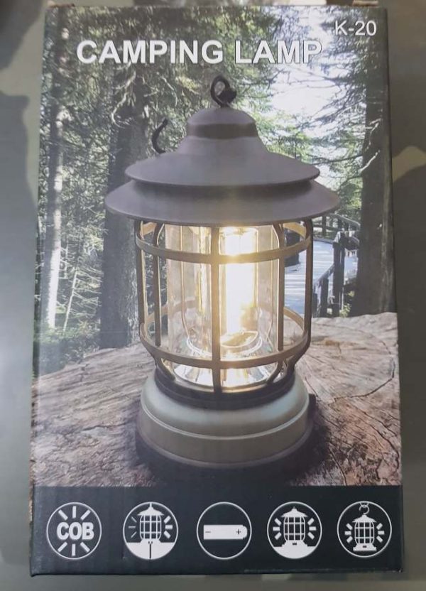 Lanterna da campeggio con luce calda a led regolabile