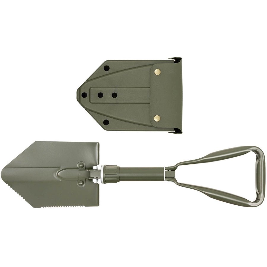 Pala pieghevole multiuso MFH di colore verde con custodia