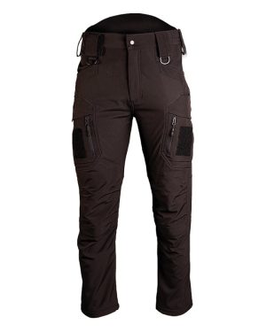 Pantaloni softshell MIL-TEC idrorepellenti foderati in pile neri