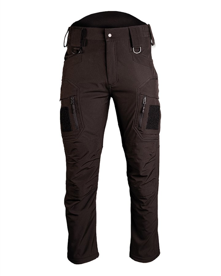 Pantaloni softshell MIL-TEC idrorepellenti foderati in pile neri