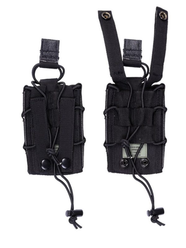 Portacaricatore singolo regolabile MIL-TEC di colore nero