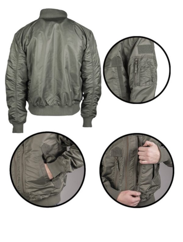 Fly Jacket Bomber Americano MIL-TEC di colore verde
