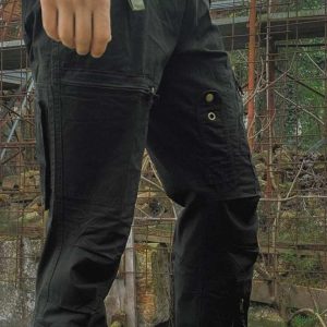 Pantaloni cargo MIL-TEC tipo pilota aviatore a taglio slim neri