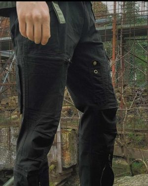 Pantaloni cargo MIL-TEC tipo pilota aviatore a taglio slim neri