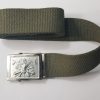 Cintura Militare italiana di colore verde con fibbia pluriarma