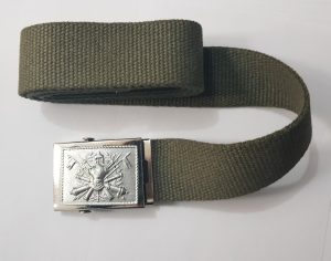 Cintura Militare italiana di colore verde con fibbia pluriarma