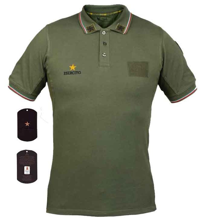 Polo ufficiale Esercito Italiano oliva con patch