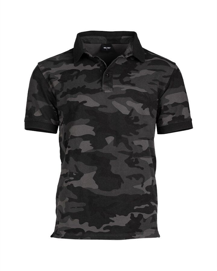 Polo Miltec mimetica dark camo 100% cotone prelavato