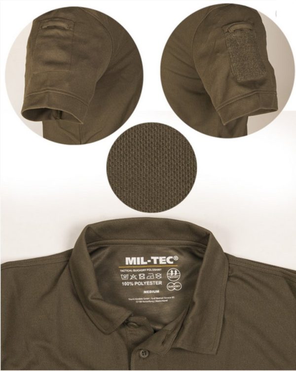 Polo tattica MIL-TEC a manica corta di colore nero