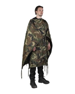 Poncho multifunzione mimetico woodland