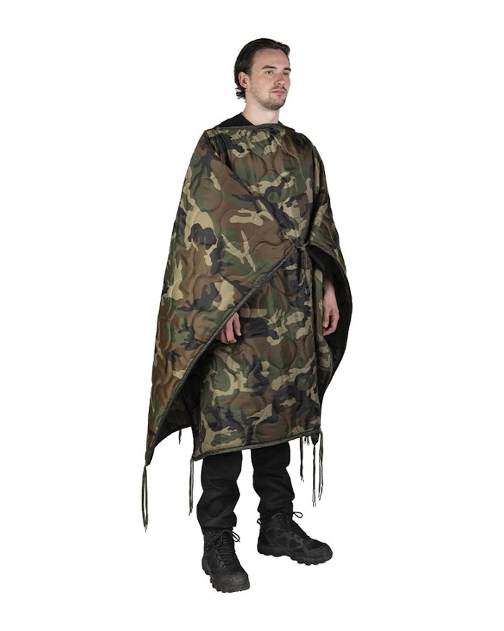 Poncho multifunzione mimetico woodland
