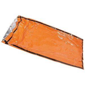 Sacco a pelo d'emergenza, arancione, rivestito in alluminio