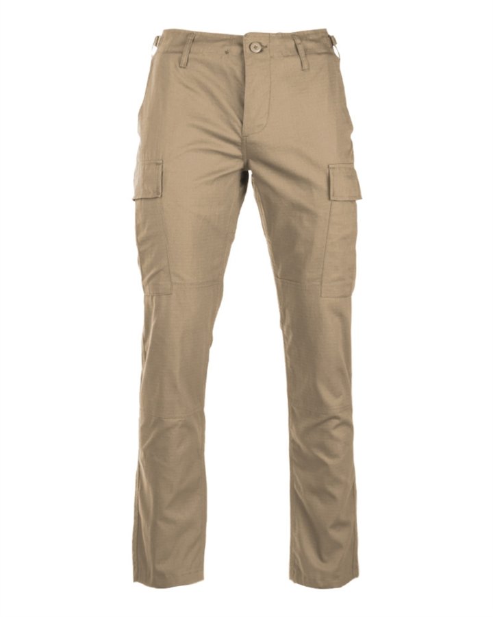 Pantaloni cargo MIL-TEC tipo BDU slim fit di colore khaki
