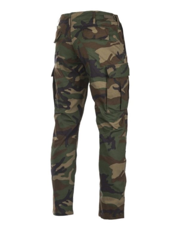 Pantaloni cargo MIL-TEC tipo BDU slim fit woodland