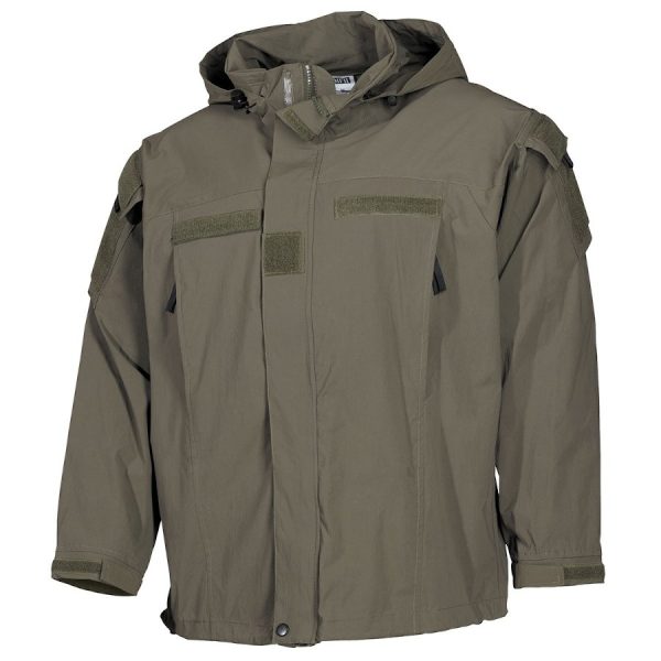 Giacca impermeabile antivento in softshell MFH verde