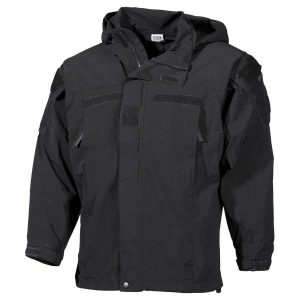Giacca impermeabile antivento in softshell MFH nero