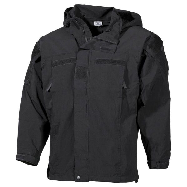 Giacca impermeabile antivento in softshell MFH nero