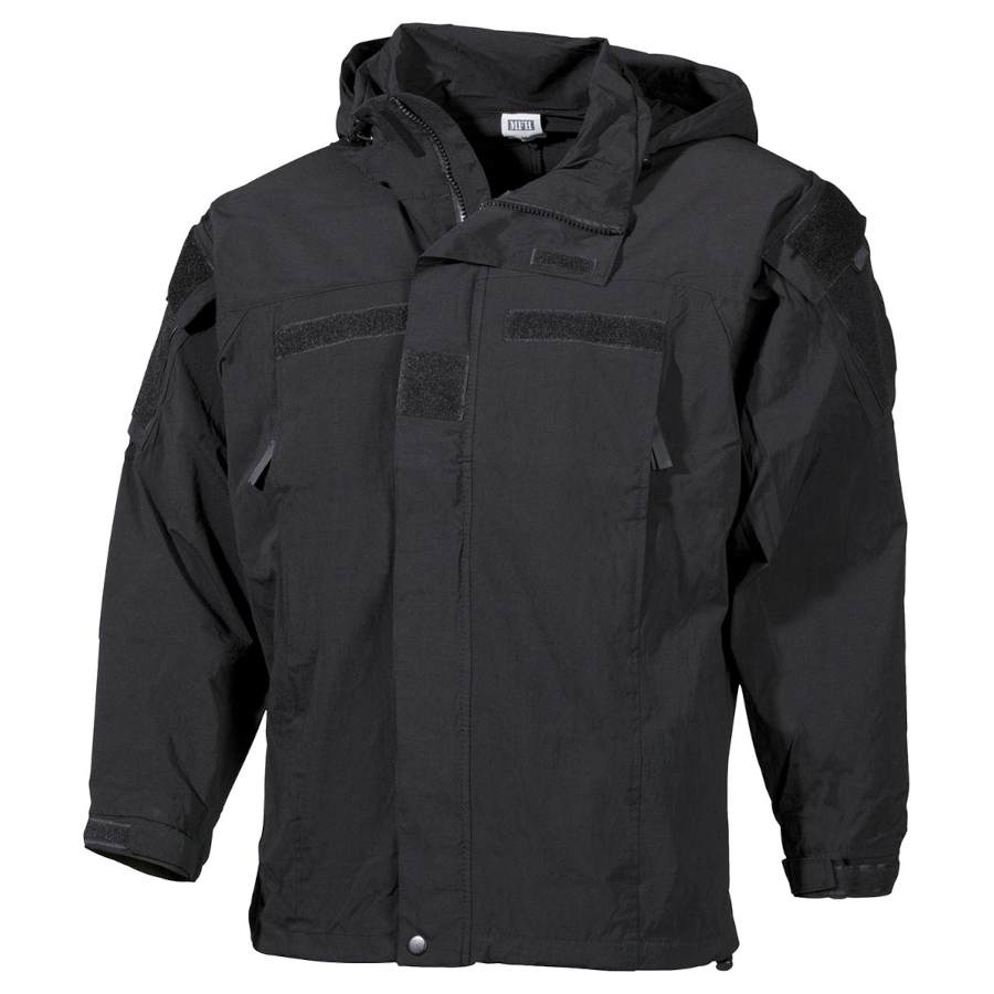 Giacca impermeabile antivento in softshell MFH nero