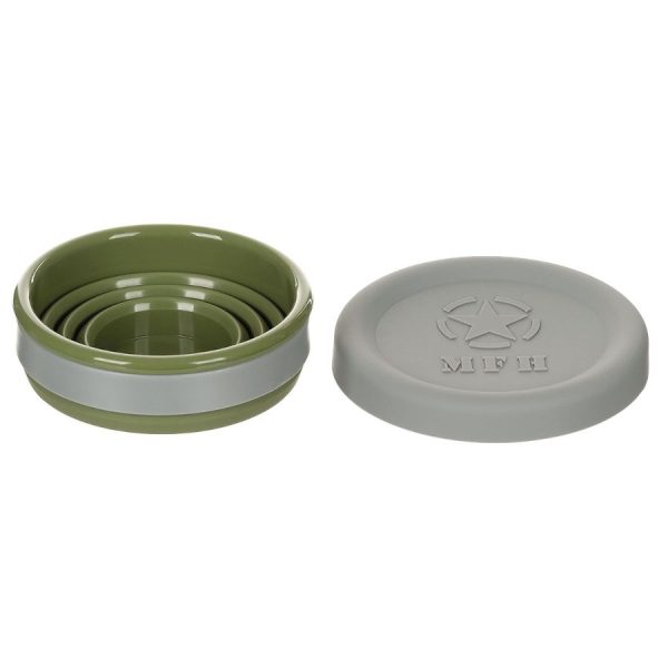 tazsil-02 Bicchiere collassabile, con coperchio, Silicone, verde, 200 ml