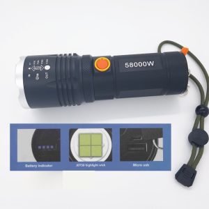 Mini torcia a dinamo e solare a 3 led